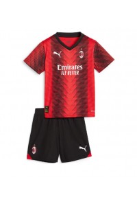 Fotbalové Dres AC Milan Dětské Domácí Oblečení 2023-24 Krátký Rukáv (+ trenýrky)